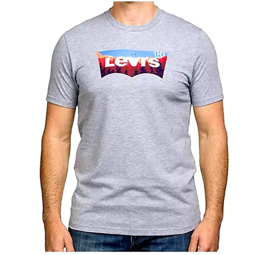 Levi's Short Sleeve Crew Neck Graphic T-Shirt Gray Iconic Print Men's XL